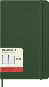 Ежедневник Moleskine на 2027 год, 12 месяцев, большой формат, твердая обложка, цвет миртово-зеленый