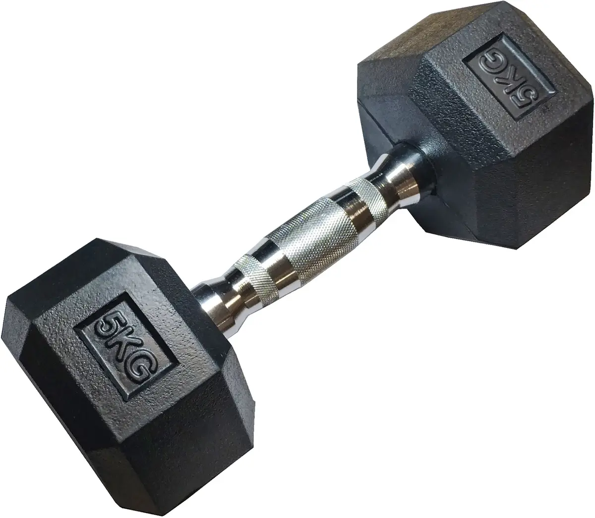 Kubisport 5 kg Sešstūra Hantele Gumēta