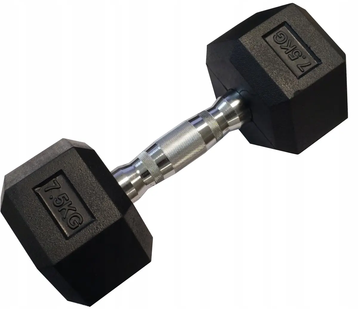 Kubisport sešstūra gumijots hantele 7.5
