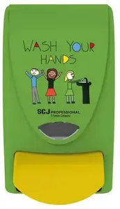 deb Kids Wash Your Hands Foam Soap Dispenser 1L Green and Yellow