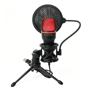 Wozinsky WM-W111 Wired Studio Gaming Microphone with RGB Stand - Black