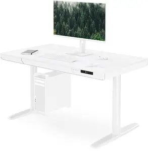 Jan Nowak ELLIS elektriskais augstumā regulējamais galds ar atvilktni un Qi bezvadu lādētāju, 1200 mm, balts