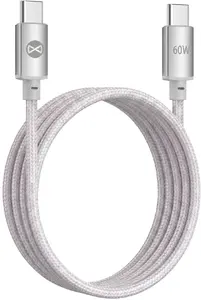 C2G USB-C uz USB-C kabelis Vibe 1.0 m 60W sudraba