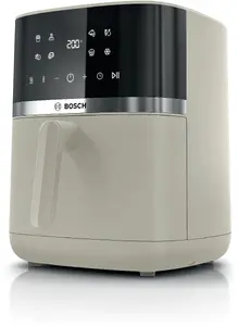 Bosch Serie 4 MAF462C0 karstā gaisa friteris ar 6,1 L ietilpību, 2050 W jaudu, skārien vadību, iebūvētu displeju un trauku mazgājamajā mašīnā mazgājamām daļām, krēmkrāsas un melnā