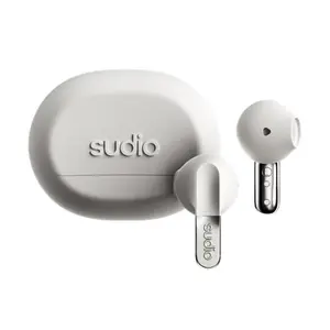 Sudio N3 bezvadu Bluetooth on-ear austiņas ar mikrofonu, 12mm draiveriem, Bluetooth 5.4, izturīgas pret šļakatām, pienbaltas