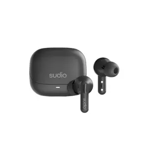 Sudio C8 Bezvadu Austiņas Bluetooth 5.4 ar Mikrofonu, Trokšņu Slāpēšanu, Noturīgas pret Šļakatām, Melnas