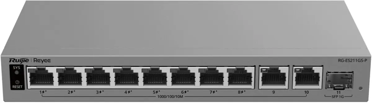 Reyee RG-ES211GS-P pārvaldāms PoE komutators ar