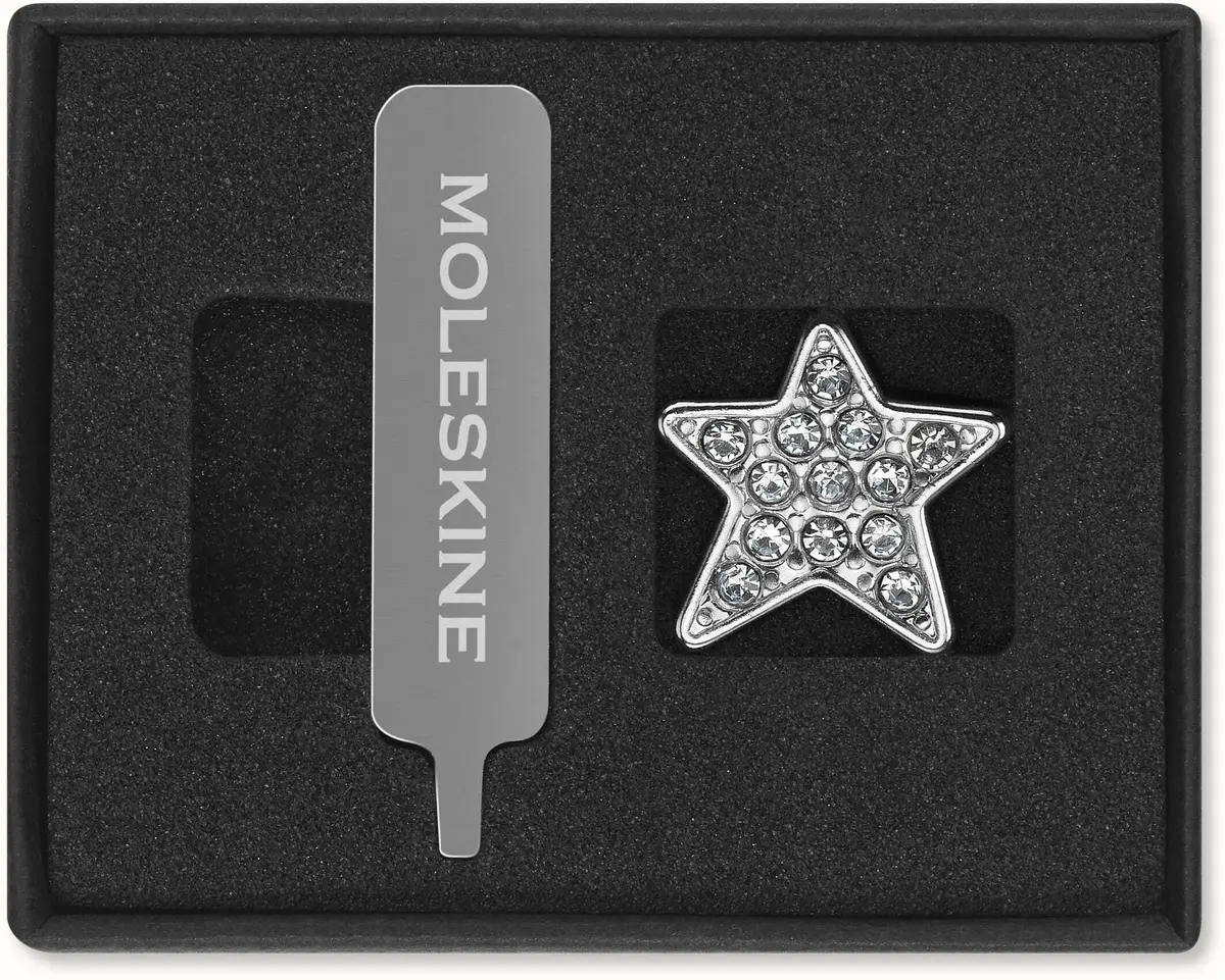 Moleskine Star Crystal nozīmīte sudraba dekoratīvs