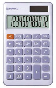 Galda kalkulators Donau Tech K-DT5132-23 ar 12 ciparu displeju kvadrātsaknes funkciju un GT violets