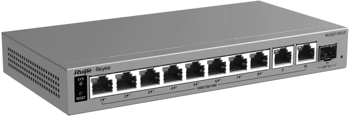 Tīkla komutators Reyee RG-ES211GS-LP ar 8