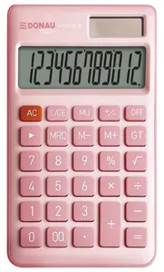 Настольный калькулятор Donau TECH K-DT5132-30 с 12-разрядным дисплеем, функцией извлечения квадратного корня, памятью GT и розовым корпусом