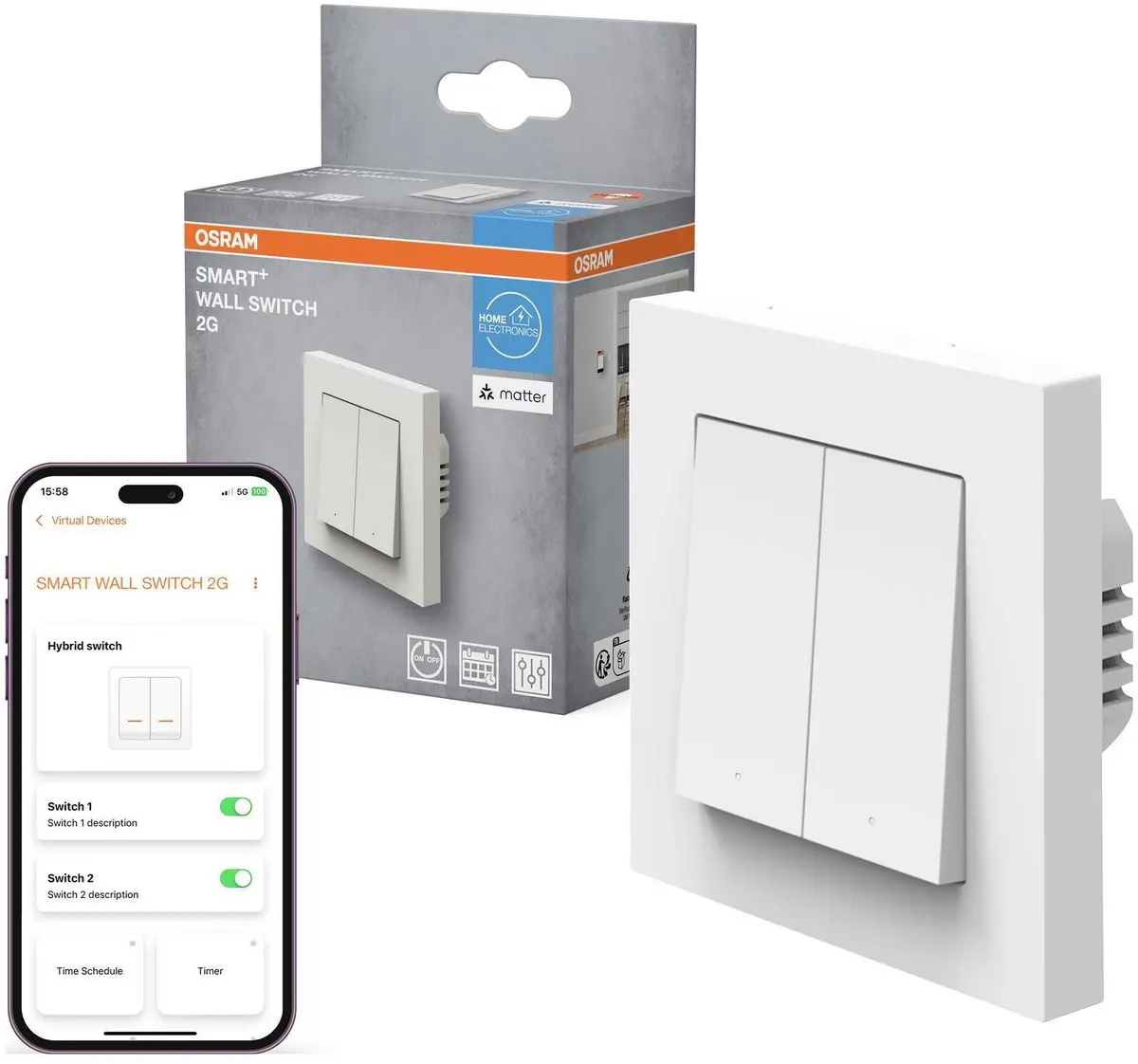 Osram SMART+ Sienas slēdzis 2-pogu Matter