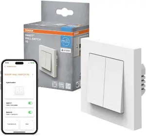 Osram SMART+ Wall Switch 2-Gang Matter Smart Home Wireless Light Control Switch