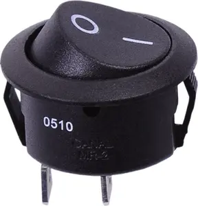 LP R5 Round Rocker Switch Black 0-1 10A 250V