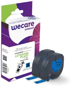 Лента для этикеток WECARE ARMOR 2 шт. совместимая с DYMO S0721650 черный на синем 12мм x 4м