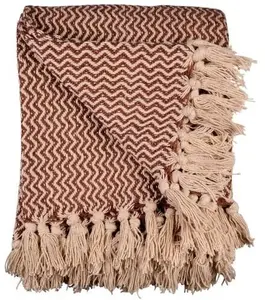 MONROE Det Gamle Apotek Cotton Throw Blanket, 130x180 cm, Rust, OEKO-TEX