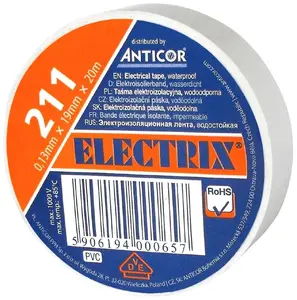 Изолента ПВХ белая Anticor 19мм 20м