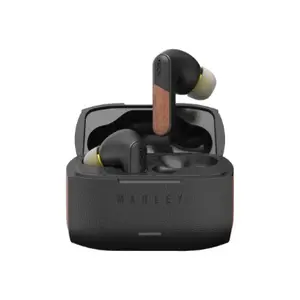 Беспроводные наушники Marley Trenchtown с микрофоном, Bluetooth, активным шумоподавлением и черным дизайном Signature