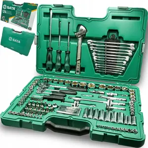Sata 124-Piece Tool Set with 1/4", 3/8", and 1/2" Drive Ratchets and Sockets in a Storage Case