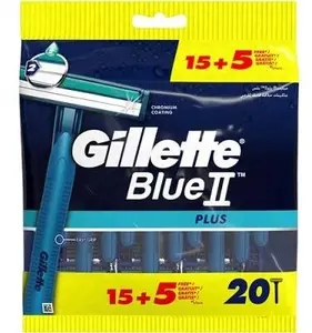 Gillette Blue II Plus Disposable Razors for Men 20-Pack