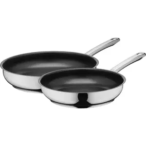 SILIT Calabria Fry Pan Set 24 and 28 cm Stainless Steel Black