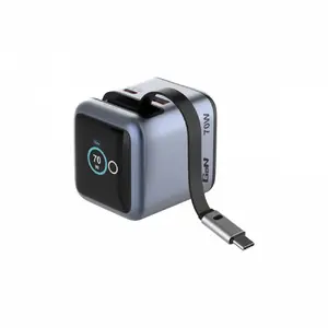 VERBATIM Mini GaN lādētājs 70W ar ievelkamu USB-C kabeli