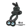 FOR HIM Vibrating Penis Ring with Bunny Stimulator Photo 3