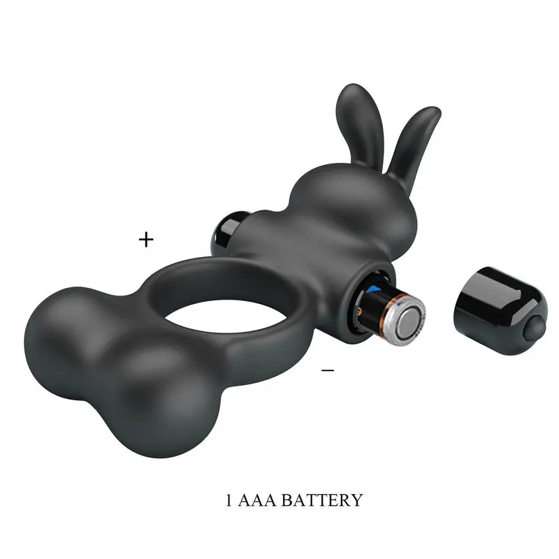 FOR HIM Vibrating Penis Ring with Bunny Stimulator Photo 8