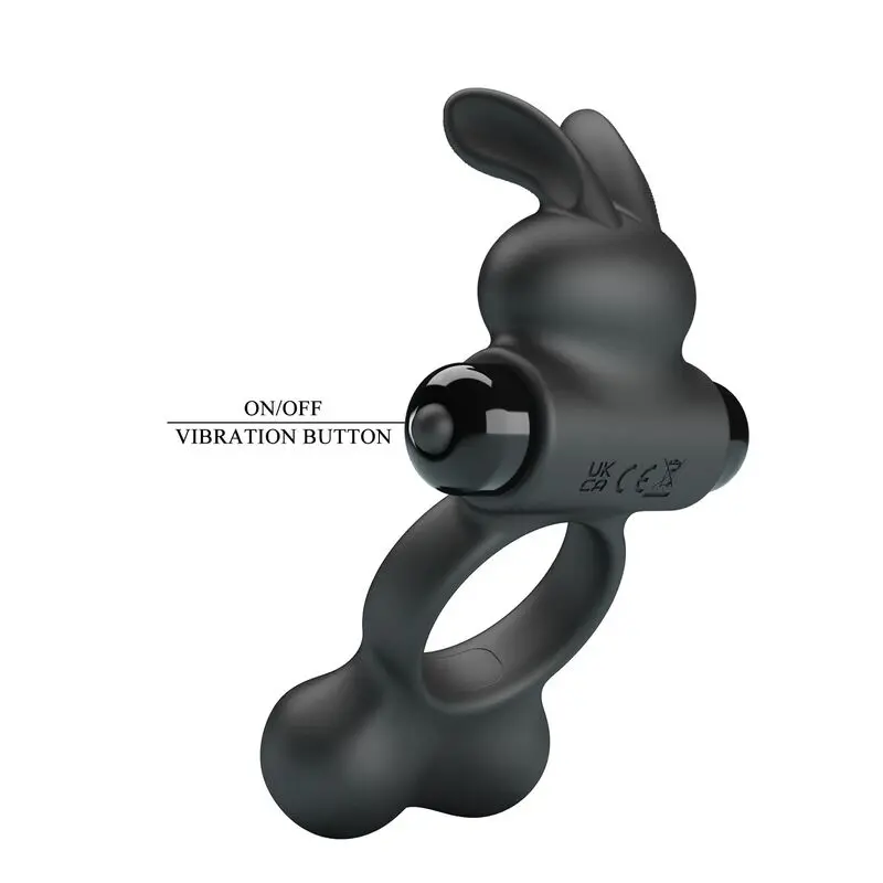 FOR HIM Vibrating Penis Ring with Bunny Stimulator Photo 9