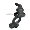 FOR HIM Vibrating Penis Ring with Bunny Stimulator Photo 9