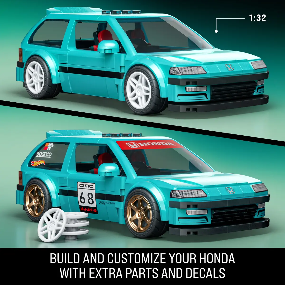 MATTEL Конструктор Custom ’90 Honda Civic EF Photo 8