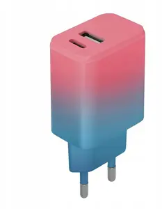 Setty LSIG-AC-20 Wall Charger USB and USB-C 20W Turquoise-Pink Gradient