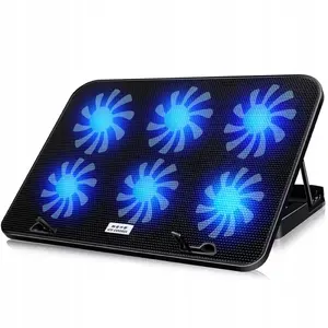 Strado Laptop Cooling Pad for 15-18 Inch Laptops with LED Backlight, Quiet Operation, and Adjustable Cooling Speed, Black
