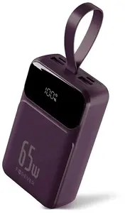 PowerNeed Forever Vibe-TB65 Ārējais akumulators 20000 mAh Tumšs ķirsis 65W PD QC