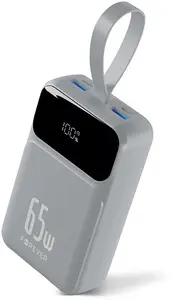 PowerNeed Forever Vibe-TB65 Ārējais akumulators 20000 mAh 65W PD QC sudraba