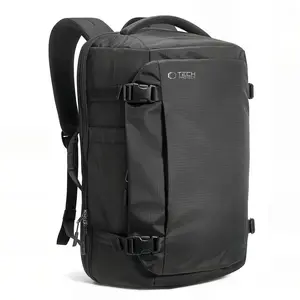 Черный рюкзак Tech-Protect Defender S70 24L с отделением для ноутбука до 16 дюймов, чемоданным открытием и материалом без PFAS