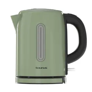 Taurus Vintage Compact Electric Kettle 958576000 with Stainless Steel Housing, 1 L Capacity, 360° Rotational Base, and Auto Power Off in Olive