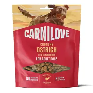 CARNILOVE Crunchy Ostrich with blackberries лакомство для собак 200г без зерна для дрессировки