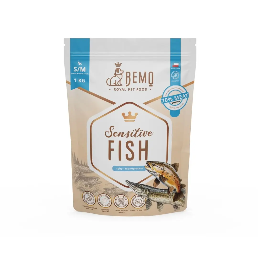 BEMO Karma sucha Sensitive Fish sausā