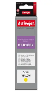 Activejet AB-D100Y Ink Cartridge Yellow Dye-based Ink High Yield 50 ml Replacement for Brother BT-D100Y