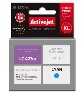 Activejet AB-427CNX Ink Cartridge Cyan Compatible Replacement for Brother LC-427CXL Supreme Dye-based 53 ml