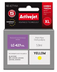 ActiveJet AB-427YNX Ink Cartridge Yellow Replacement for Brother LC-427YXL Supreme Dye-Based 53 ml