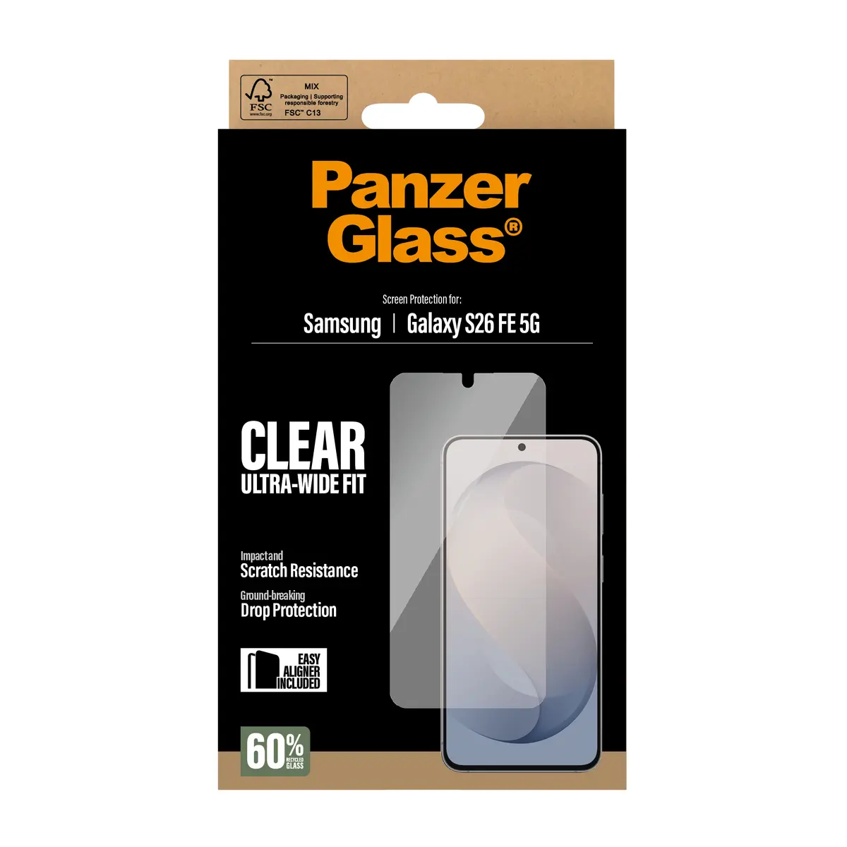 PanzerGlass Ultra-Wide Fit Screen Protector for Galaxy S26 FE 5G Photo 3