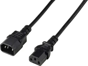 Кабель питания удлинительный Renkforce Deluxe C13 штекер - C14 гнездо 2.00 м черный