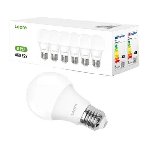 Светодиодная лампа Lepro 100090-DW-EU-6 E27 A60 8.5Вт 806 лм 6500K Холодный белый 180° 6 штук