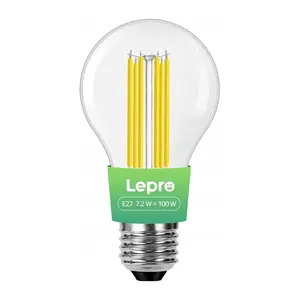 Светодиодная филаментная лампа Lepro 100094-WW-EU E27 7.2W 1521 лм 2700K Теплый белый Класс энергоэффективности A
