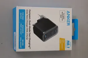 Anker Nano Charger 70W 3 Ports Black with 2 x USB-C and 1 x USB-A Output Unpacked Sale Out