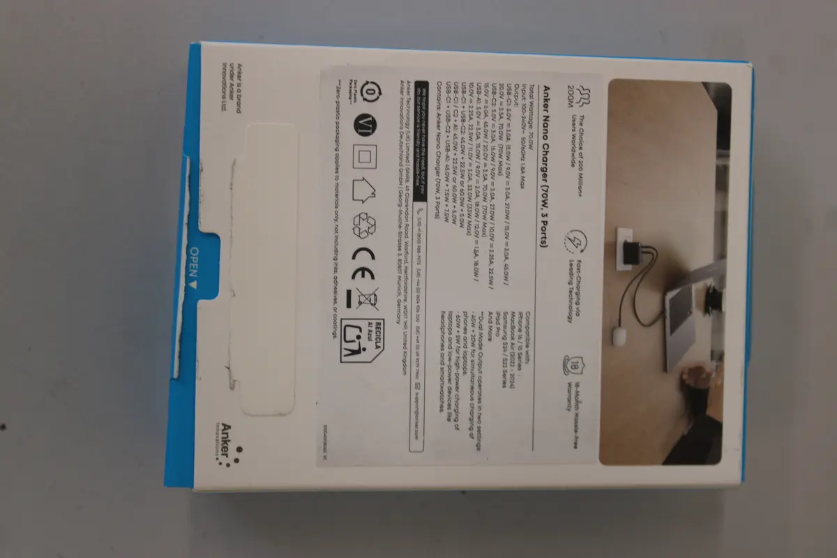 Anker Nano Charger 70W 3 Ports Black Photo 2