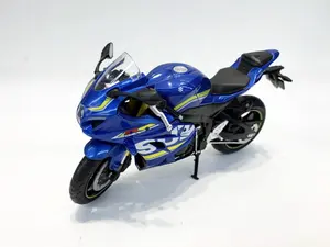 Pulio MSZ Suzuki GSX-R1000 zils motocikls 1/12 mērogā