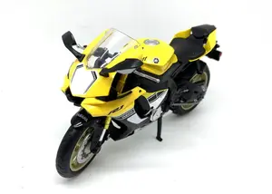 Pulio Yamaha YZF-R1 Motocikls MSZ 1/12 Mērogs Dzeltena Kolekcionējama Rotaļlieta